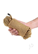 Bound Rope 50 Feet Gold Bondage Restraint held in a hand for luxurious tie-and-tease play.