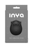 INYA The Vibrating Rose Silicone Clitoral Vibrator Black packaging displaying elegant design and branding.