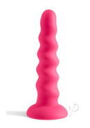Colours Twist Silicone Dildo with Suction Cup 6.5 Inch Pink features a wavy design for enhanced pleasure and a secure base.