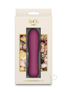 X and O's Tempt Silicone Compact Vibrator Magenta packaging with floral design.