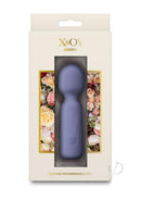 X and O's Adore Silicone Mini Vibrating Wand Blue packaging with floral design.