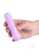 Minnie’s Spark Rechargeable Silicone Flexible Bullet Purple held in hand for intimate stimulation.