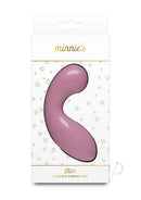 Minnie\'s Flick Rechargeable Silicone Plush Vibe Pink in a packaging with hearts design.