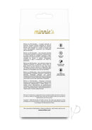 Minnie's Flick Rechargeable Silicone Plush Vibe Pink product packaging details with features and descriptions.
