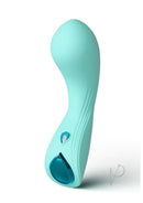 Minnie's Wink Silicone G-Spot Vibrator Aqua, a sleek curved vibe designed for targeted internal stimulation.