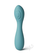 X and O's Cherish Silicone Curved Vibrator Teal in a sleek design, perfect for targeted pleasure and comfortable handling.