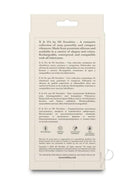 X and O's Cherish Silicone Curved Vibrator Teal packaging with information on features and specifications.