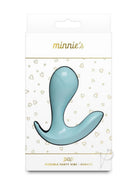 Minnie’s Pop Silicone Panty Vibe with Remote Blue packaging featuring a flexible panty vibe design.