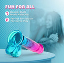 B Yours Candy Colored Dildo 6.75 inches with flexible shaft for solo or partnered play.