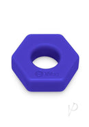 B-Vibe Flex Ring Hex Silicone Cock Ring Blue in stretchy silicone material for enhanced performance.