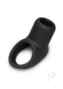 B-Vibe Flex Ring Shaft Silicone Cock Ring and Ball Stretcher in black silicone for comfort and support.