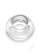 B-Vibe Stretch Tech Choke Cock Ring Clear, minimalist and elastic design for enhanced performance and sensation.