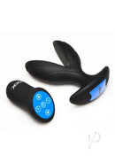 Jock Power Pulse E-Stim Remote Control Anal Plug Black with remote and flexible design.