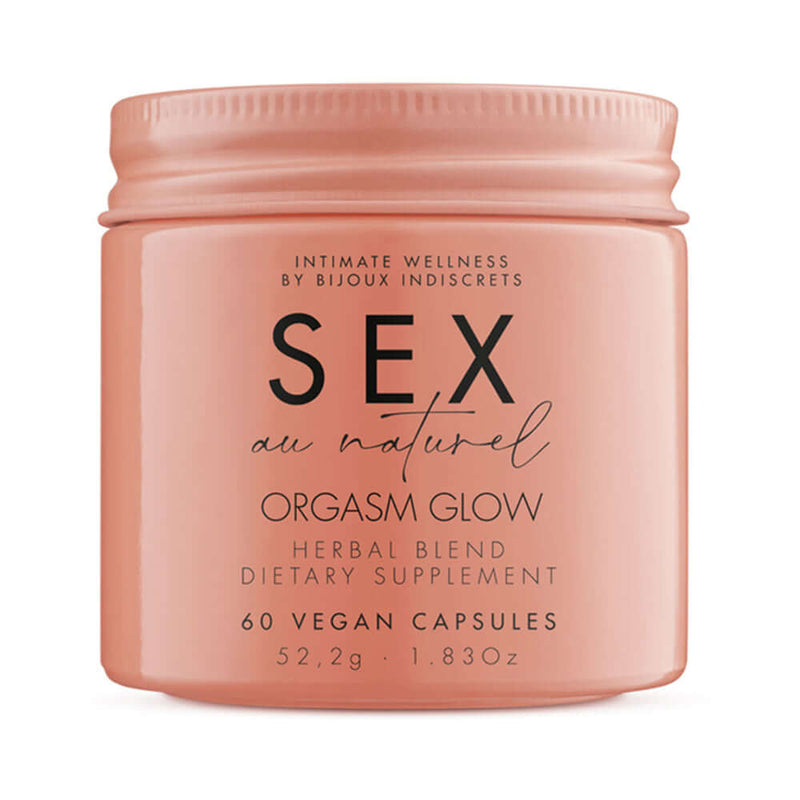 Bijoux Indiscrets Sex au Naturel Orgasm Glow Supplement 60 Pc dietary supplement jar with vegan capsules