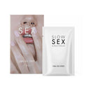 Bijoux Indiscrets Slow Sex Oral Sex Strips 7-pack packaging next to a single strip, featuring a sensual design.