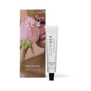 Bijoux Indiscrets Slow Sex Oral Sex Balm 0.34 Oz packaging with product tube and floral accent.
