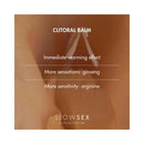 Bijoux Indiscrets Slow Sex Clitoral Balm 0.34 Oz features warming effect, ginseng for sensation, and arginine for sensitivity.