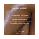 Bijoux Indiscrets Slow Sex Full Body Massage Gel 1.69 Oz product features and benefits on a sleek background.