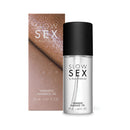 Bijoux Indiscrets Slow Sex Warming Massage Oil 1.69 Oz in a sleek bottle with a stylish box.
