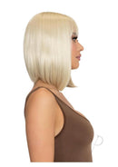 Leg Avenue Angled Bob Wig Blonde shown in a sleek, sharp-cut style featuring a side profile view.