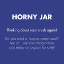 Bijoux Indiscrets Clitherapy Horny Jar Clitoral Balm 0.28 Oz promotional image with text about pleasure.