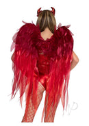 Leg Avenue Dark Enchantress Chiffon Wings and Horn Headband worn with red chiffon wings and horn headband.