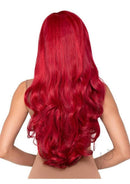 Leg Avenue Long Wavy Wig 27 Inch Red showcasing cascading waves in a bold, vibrant red color.