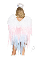 Leg Avenue Angel Ombre Chiffon Wings Halo Set showcasing ethereal chiffon wings and halo for angel-themed costumes.