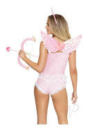 Leg Avenue Cupid Costume Kit 4 Piece Pink featuring wings and bow for a playful Valentine's look.