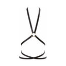 Bijoux Indiscrets Maze Multi-way Body Harness in black vegan faux leather showcasing its versatile design.
