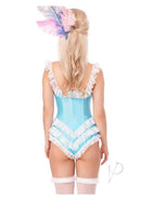 Leg Avenue Boned Ruffle Bodysuit Medium Blue White - Image 2