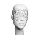 Bijoux Indiscrets Kristine Decal Eye Mask displayed on a mannequin with a geometric design.