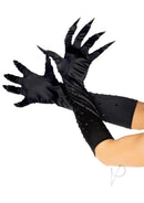 Leg Avenue Rhinestone Claw Gloves One Size Black featuring dramatic rhinestone claws for a bold costume accessory.