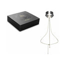 Bijoux Indiscrets Desir Metallique Mesh Collar Black displayed with packaging, showcasing its stylish adjustable design.