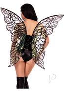 Leg Avenue Iridescent Strapless Fairy Wings Black showcasing elegant wings in iridescent tones on model.