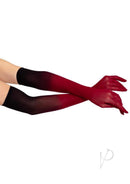 Leg Avenue Ombre Mesh Opera Length Gloves One Size Red displayed against a white background showcasing the ombre design.