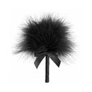 Bijoux Indiscrets Tickle Me Feather Tickler Black accessory featuring soft feathers and a ribbon for sensory exploration.