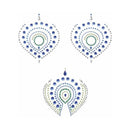 Bijoux Flamboyant Rhinestone Body Decorations Green shown in a shimmering design with blue and green rhinestones.