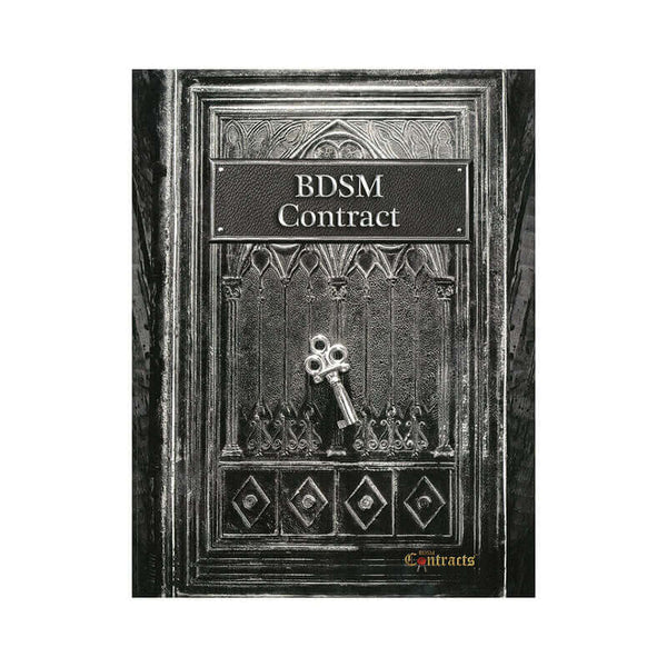 BDSM Contract cover featuring an ornate door design and a key, symbolizing structured relationships.