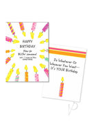 Naughty Greeting Card Happy Birthday Now Go Blow featuring fun birthday candles and cheeky message.