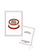 Naughty Greeting Card Best Dick Ever with humorous cake illustration and cheeky inside message.
