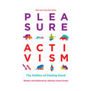 Cover of Pleasure Activism The Politics Of Feeling Good by adrienne maree brown, showcasing vibrant colors and animal silhouettes.