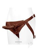 Together NudeFit FlexCurv Adjustable Harness Chocolate displayed on a model, showcasing its inclusive design and chocolate color.