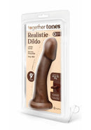Together Realistic Dildo with Suction Base 9 Inch Chocolate in packaging with lifelike details and harness compatibility.
