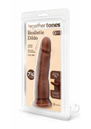 Together Realistic Dildo Suction Base 7.75 Inch Chocolate in packaging with lifelike details.