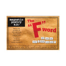 Magnetic Poetry Kit The F Word packaging featuring bold text and playful magnets for creative expression.