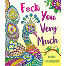 F*ck You Very Much Sweary Coloring Book cover featuring a colorful peacock and intricate designs for relaxation.