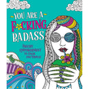 You Are A F*cking Badass Coloring Book cover art featuring vibrant illustration and empowering text.