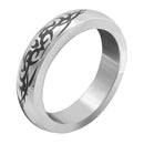 PHS International Tribal Steel Band 1.875 Inch Cock Ring showcasing a smooth stainless steel design with tribal inlaid patterns.
