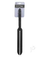 Nocturnal Collection Silicone Slap Paddle Black on display with packaging, featuring a unique split paddle design.